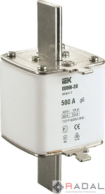 Вставка плавкая ППНИ-39 500А габарит 3 ИЭК DPP50-500