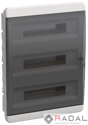 Корпус пластиковый ЩРВ-П-54 IP41 черн. прозр. дверь TEKFOR IEK TF5-KP12-V-54-41-K01-K03