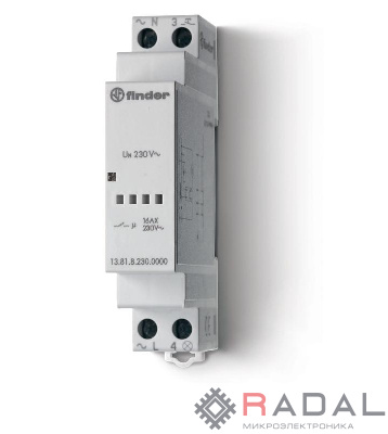 Реле модульное электронное 1NO 16А 230В AC 17.5мм IP20 FINDER 138182300000