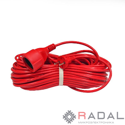 Удлинитель-шнур 1х30м без заземл. 10А IP20 2.2кВт ПВС 2х1 DOMTOK 2490