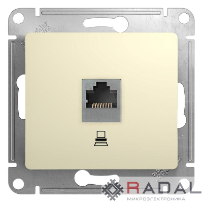 Механизм розетки компьютерной RJ45 1-м СП Glossa беж. SchE GSL000281K