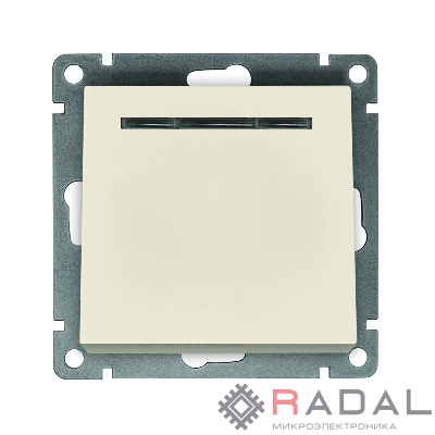 Выключатель 1-кл. СП Афина 10А IP20 с подсветкой механизм сл. кость (ivory) Universal A0121-I