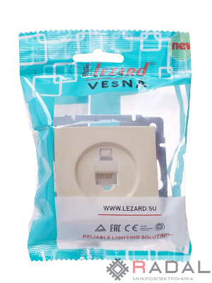 Розетка компьютерная 1-м СП Vesna механизм крем. LEZARD 742-0388-139