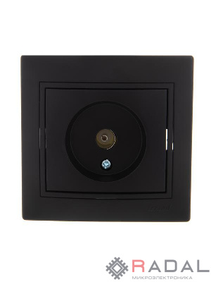 Розетка TV СП Мира проходная черн. бархат LEZARD 701-4242-129