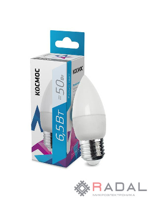 Лампа светодиодная CN 6.5Вт 220В E27 4500К Космос LkecLED6.5wCNE2745