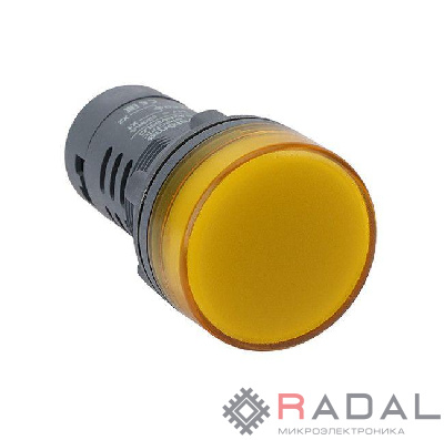 Лампа светосигнальная SB7 d22мм 24В DC желт. моноблочная SE SB7EV08BP