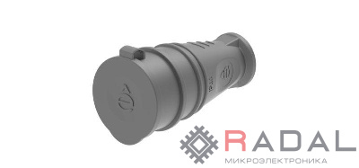 Розетка кабельная 2К+З MultiSet 16А/250В IP44 каучуковая черн. SE MST4002BK