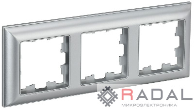 Рамка 3-м BRITE РУ-3-Бр алюм./алюм. IEK BR-M32-12-K47