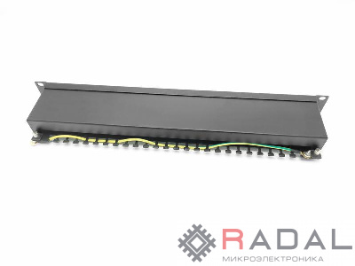 Патч-панель 19 1U кат.5E экранир. 24 порта RJ45 Dual IDC TOKOV ELECTRIC TKE-PP-5E-1U-24P-STP