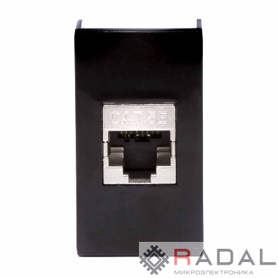 Розетка компьютерная 1-м 1мод. Viva RJ45 кат.5E экранир. черн. DKC 45248