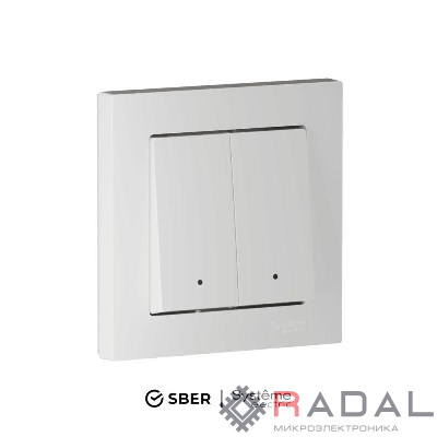 Выключатель 2-кл. AtlasDesign Smart 10А (сх. 5) L+N с подсветкой Zigbee механизм бел. SE ATN000153Z
