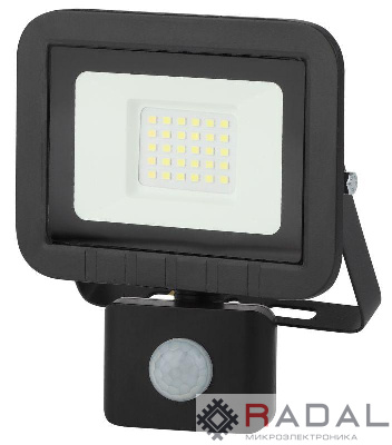 Прожектор уличный LPR-041-2-65K-030 LED 30Вт 6500К 2400лм датчик движ. регулир. 135х148х45 (30/540) Эра Б0043586