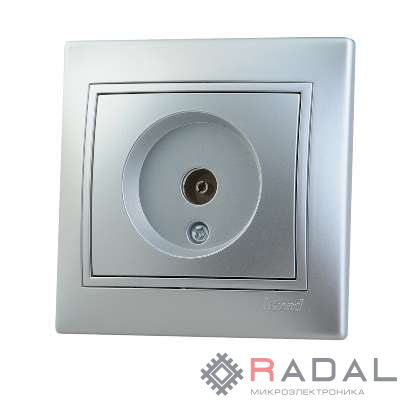 Розетка TV СП Мира проходная метал. сер. Lezard 701-1010-129