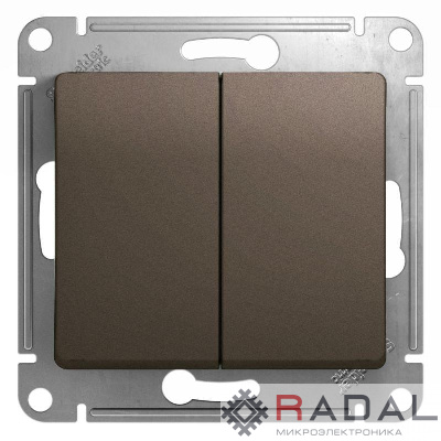 Механизм переключателя проходного 2-кл. СП Glossa 10А IP20 (сх. 6/2) 10AX шоколад. SchE GSL000865