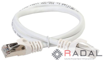 Патч-корд кат.6A S/FTP 1м standart 50мкд бел. ITK PC08-C6ASL-1M-SC-HC