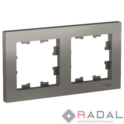 Рамка 2-м ATLAS DESIGN универс. сталь SchE ATN000902