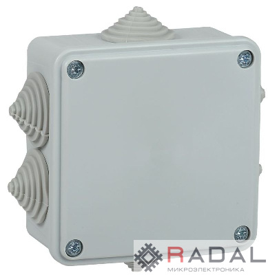Коробка распаячная ОП КМ 100х100х45 IP44 6 вводов (RAL7035) IEK UKO11-100-100-045-K41-44