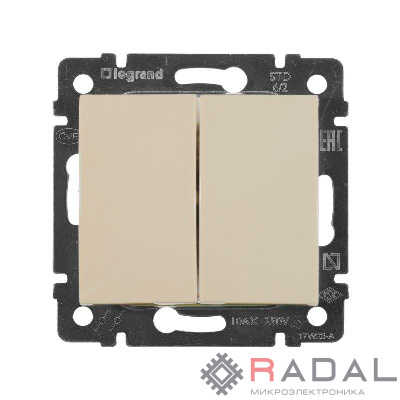 Механизм переключателя на 2 направления 2-кл. СП Valena 10А IP31 250В сл. кость Leg 774308