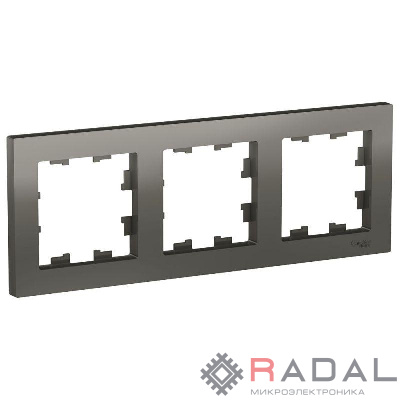 Рамка 3-м ATLAS DESIGN универс. сталь SchE ATN000903