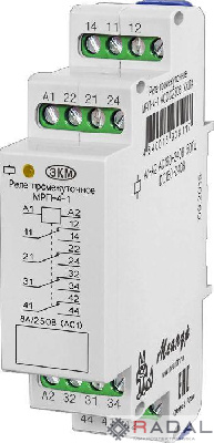 Реле промежуточное МРП-4-1 ACDC230В УХЛ4 4 переключ. контакта коммутируемый ток до 8А Меандр A8302-16938117