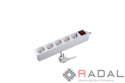 Удлинитель 5х1.5м с заземл. 16А IP20 S 5х1.5-ZDV 3.5кВт с выкл. Volsten 9330