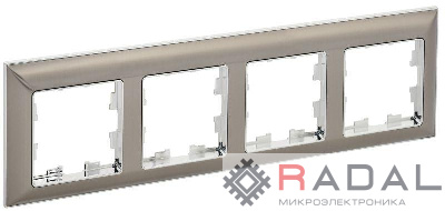 Рамка 4-м BRITE РУ-4-Бр хром/никель IEK BR-M42-12-4-K23
