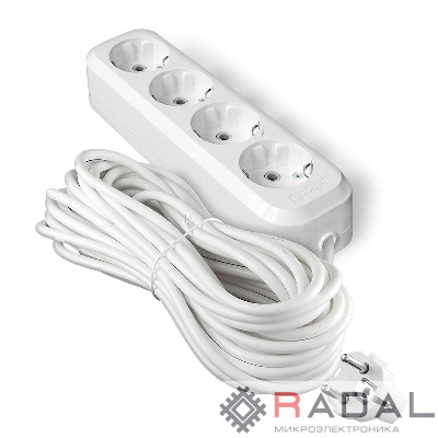 Удлинитель 4х10м с заземл. IP20 Е-304А ПВС 3х1.5 Universal 1733