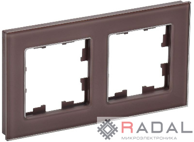Рамка 2-м BRITE РУ-2-2-БрТБ стекло темн. бронза IEK BR-M22-G-K45