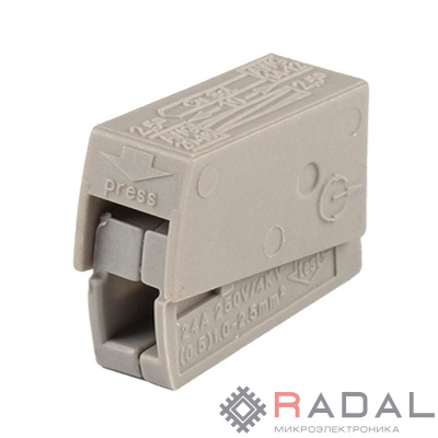 Клемма монтажная для подключения светильников PTC-2P 224-101 400В 24А 0.5-2.5кв.мм Jazzway 5051294
