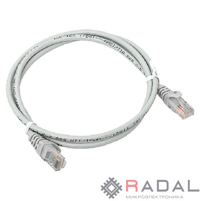 Патч-корд кат.5e неэкранированный UTP оболочка PVC сер. (1.0м) TeraLINK PRO EKF TRP-5EUTP-PVC-1M-GY