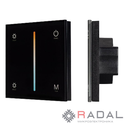 Панель SMART-P21-MIX-G-IN Black (12-24В 4х3А Sens 2.4G) (IP20 пластик) Arlight 033765