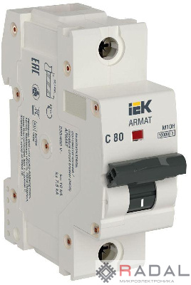 Выключатель автоматический модульный 1п C 80А M10H ARMAT IEK AR-M10H-1-C080