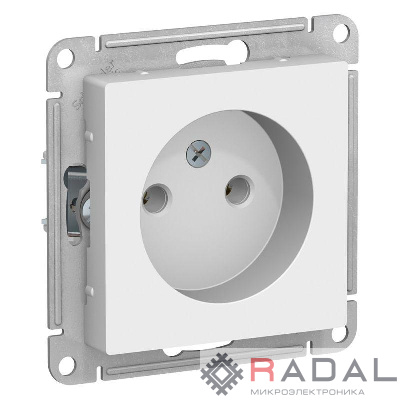 Механизм розетки 1-м СП AtlasDesign 16А IP20 без заземл. бел. SchE ATN000141