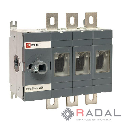 Рубильник 3п 630А без рукоятки управления TwinBlock PROxima EKF tb-s-630-3p