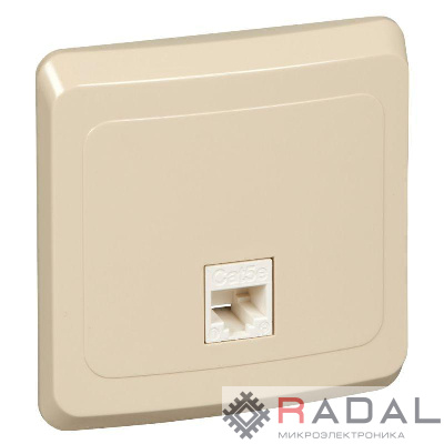 Розетка компьютерная 1-м СП Этюд RJ45 кат.5E крем. SE KOMC-001K