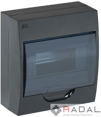 Корпус навесной ЩРН-П-8 Krepta 3 IP41 пластик. черн. IEK MKP12-N-08-41-K02