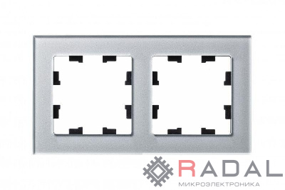 Рамка 2-м AtlasDesign Nature стекло алюм. SchE ATN320302