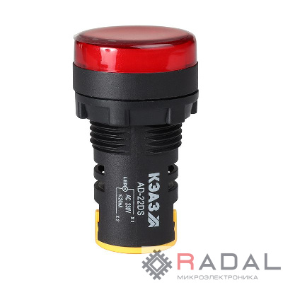 Лампа AD22DS(LED) матрица 22мм 24В AC/DC крас. КЭАЗ 303939