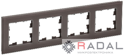 Рамка 4-м BRITE РУ-4-2-БрТБ стекло темн. бронза IEK BR-M42-G-K45
