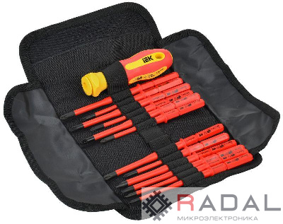 Отвертка диэлектрическая с жалами SLIM 13шт ARMA2L 5 IEK A2L5-NS30-T2-13