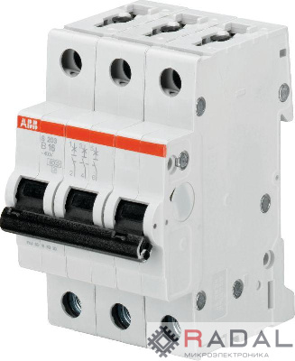Выключатель автоматический модульный 3п B 16А 6кА S203 B16 ABB 2CDS253001R0165