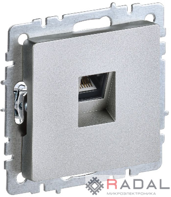 Розетка компьютерная СП RJ45 кат.5E BRITE РК10-БрА алюм. IEK BR-K10-1-K47