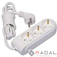 Удлинитель 3х5м с заземл. 16А защ. шторки Makel N3210063