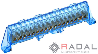 Шина нулевая N в комб. изол. "Стойка" 8х12-17-С TEKFOR IEK TF-NN20-17-DP-K07