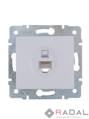 Механизм розетки компьютерн. 1-м СП KARINA RJ45 бел. LEZARD 707-0288-139