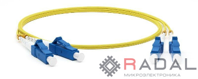 Патч-корд FC-D2-9-LC/UR-LC/UR-H-2M-LSZH-YL волоконно-оптический (шнур) SM 9/125 (OS2) LC/UPC-LC/UPC duplex LSZH 2м Hyperline 28075