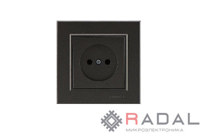 Розетка 1-м СП Karea 10А IP20 б/з дым. металлик Makel 56050022