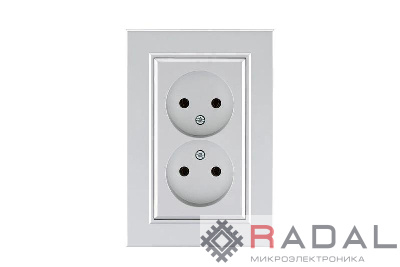 Розетка 2-м СП Karea 10А IP20 б/з сереб. Makel 56065017