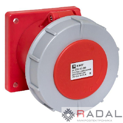 Розетка стационарная внутренняя 3352 3Р+РЕ+N 63А 380В IP67 PROxima EKF ps-3352-63-380