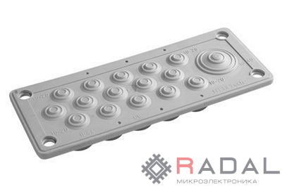 Ввод кабельный пластик V0 UL94. (16 отв.) IP54 DKC R5HTC16